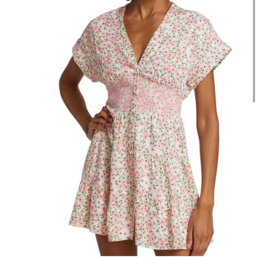 NWT Alice + Olivia Keela Floral Smocked Waist
Mini Dress